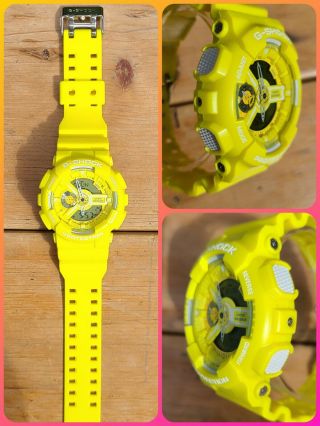 Casio G Shock Ga - 110bc - 9a Xl Ana Digi Watch Yellow Rare Euc No Rsrv 5146