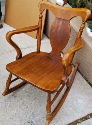 Rare Vintage Ford And Johnson Oak Rocking Chair