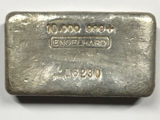 Engelhard 10 Oz Poured Silver Bar 4th Series 5 - Digit Serial Small Zeros Rare Htf