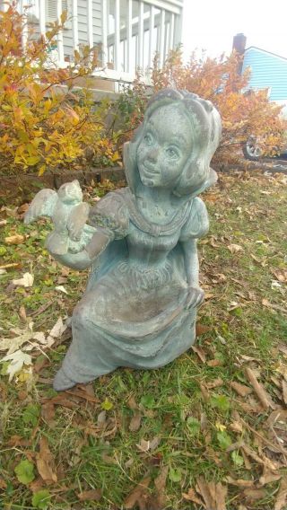 Disney Snow White Bird Feeder 16.  5 " Figurine Garden Statue 14792 Rare Exclusive