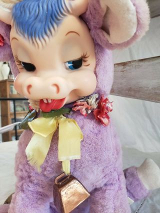 Vintage Rushton Purple Cow Rubber Face Stuffed Animal Plush RARE 4