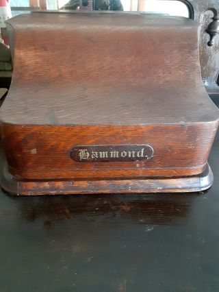 Rare Antique Vintage 1900 - 1910 Hammond No.  12 Portable Typewriter Oak Case