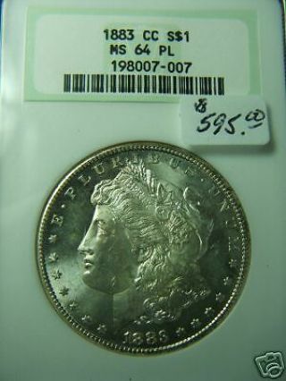1883 - Cc Ngc Ms64 Pl (rare) Morgan Silver Dollar