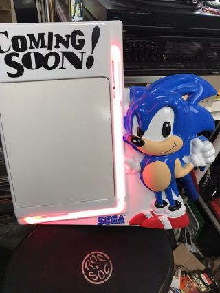 Rare Vintage Sega Sonic The Hedgehog " Comming Soon " Neon Sign