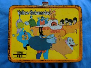 Vintage 1968 Beatles Yellow Submarine Lunchbox Rare
