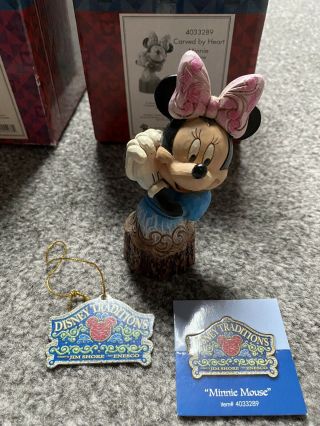 Disney Traditions Mickey & Minnie Mouse Carved By Heart Showcase Figures Rare 3