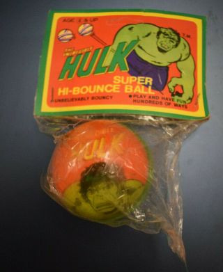 The Incredible Hulk Marvel Comics - Vintage Bouncy Rubber Ball Rare Item 1970s