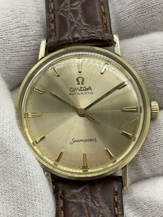 Vintage Rare 14k Gold Filled Omega Seamaster Automatic Men’s Watch 34mm Swiss
