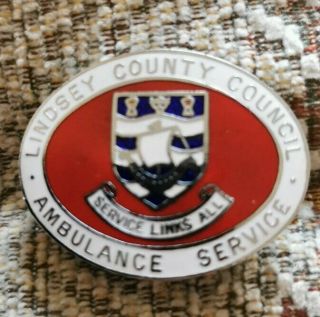 Lindsay County Ambulance Service Cap Badge 1960s Rare
