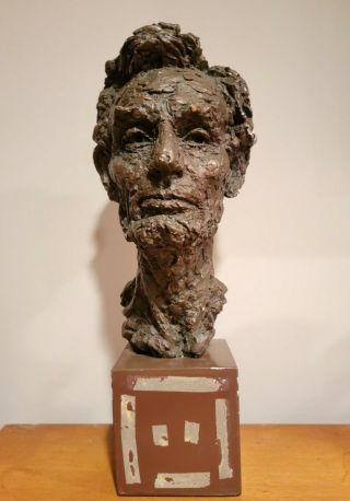 Rare Vintage Abraham Lincoln Bust 1958 Alva Museum Of Robert Berks Sculpture 17 "