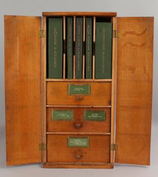 Rare Antique Complete Warner Paper Stationary Envelope Salesman Sample Cabinet