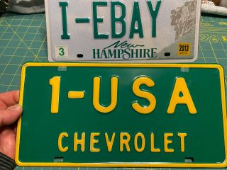 Rare Vintage Chevrolet Dealer 1 - Usa 1 Steel License Plate Tag 1960 