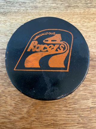 Wha Indianapolis Racers Game Hockey Puck 1974 - 75 Season X Rare Logo
