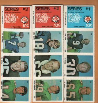1971 Sargent Cfl Football 16 - 14 Player Sheets - Joe Theismann Rc Rare