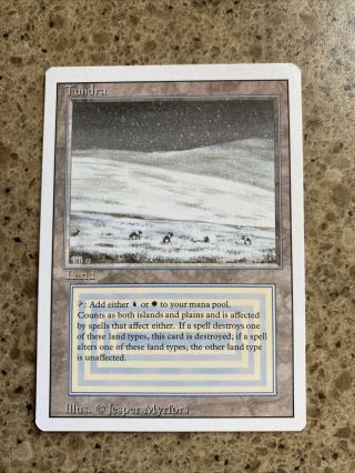 Mtg Magic The Gathering Revised 3rd Ed.  Dual Land Tundra - Never Played