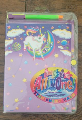 Vintage 90s Lisa Frank Stationary All In One Rare Unicorn And Moon Pattern