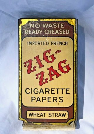 Rare Vintage Zig - Zag Wheat Straw Cigarette Papers Tin Store Vending Dispenser