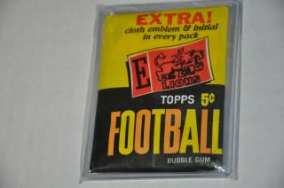 Rare 1961 Topps Football " 5 Cent " Wax Pack=unitas,  Starr,  Maynard,  Brown,  Kemp