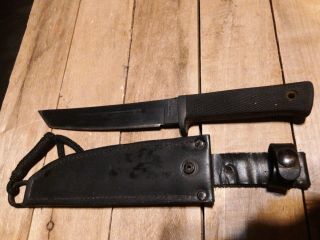 Rare Cold Steel Usa Recon Tanto Carbon V Tactical Black Combat Boot Knife Gc
