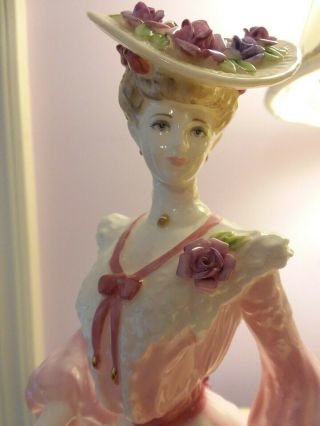 Coalport Figurine - Lady Caroline At A Summer Garden Party - Very Rare