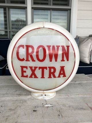 Vintage Rare Crown Extra Gas Pump Globe
