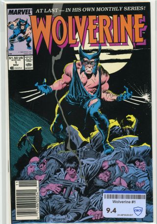 Wolverine 1 (1988) | Cbcs Raw 9.  4 Nm | Newsstand | 1st Appearance As Patch Rare