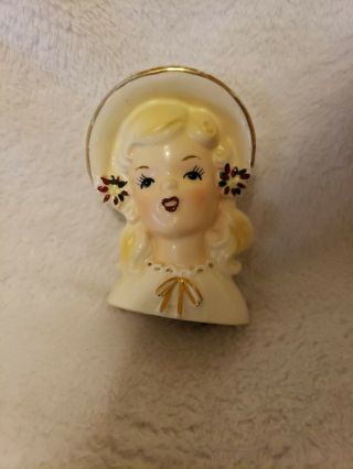 Rare Vintage Inarco Head Vase Cleveland,  Oh Blonde Girl Mold E - 1274 Porcelain E1