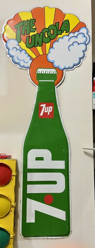 Rare Large Vintage 1976 7up 7 Up Peter Max Style Art Soda Pop 71 " Metal Sign