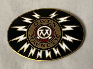 Rare Antique Owen Magnetic Car Auto Automobile Radiator / Hood Badge Or Emblem