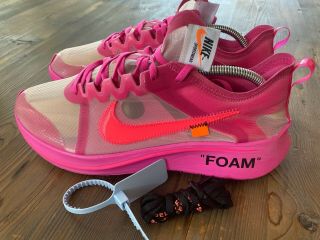 Rare Authentic Nike Zoom Fly Off - White Pink Size 12 Aj4588 - 600 Running Trainers