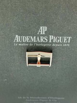 Audemars Piguet 18k White Gold Watch Tang Buckle Rare 14.  20mm Swiss Made