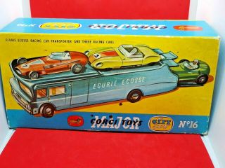 Vintage Rare Corgi Toys Gift Set 16 Ecurie Ecosse Racing Car Transporter 1965