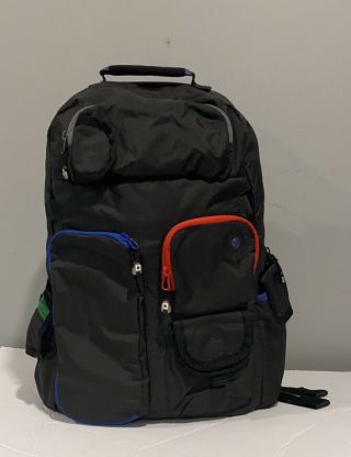Rare Lululemon Laptop Backpack Black Large With Color Accents.  Travel Bag