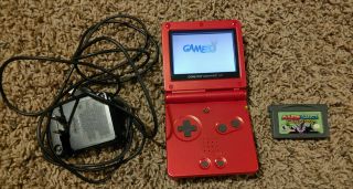 Nintendo Gameboy Advance Sp Red Ags - 001 Charger Case Game Rare Oop