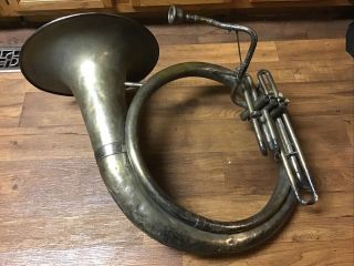 Rare Buescher Silver Sousaphone Brass Horn