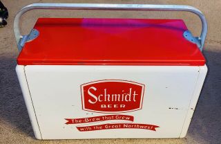 Vintage Cronstroms Schmidt Picnic Beer Cooler Rare Embossed Tray N Plug
