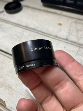 Rare | Leitz Leica Elmar 3.  5cm Black Lens Hood Flqoo