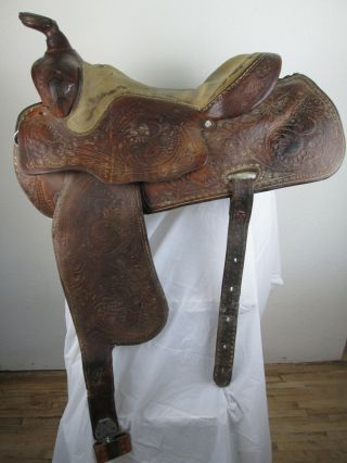 Rare Vtg Bedell Rogers Maker Longview,  Texas Western Horse Riding Saddle Leather