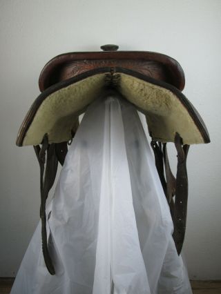 Rare Vtg Bedell Rogers Maker Longview,  Texas Western Horse Riding Saddle Leather 4