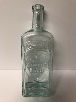 1880s Dr Kilmer Ocean Weed Heart Remedy Medicine Bottle Rare