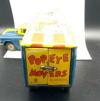 VERY RARE Vintage Popeye Transit Co.  Movers Tin Truck Linemar Marx Japan 4