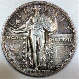 1919 - S Standing Liberty Quarter Coin Rare Date