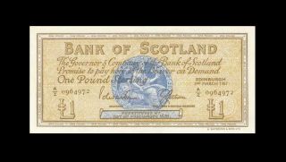 3.  3.  1967 Bank Of Scotland 1 Pound Rare " A/z " ( (gem Unc))