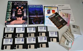 System Shock Big Box Ibm 3.  5 Disks Complete Rare Pc 1994