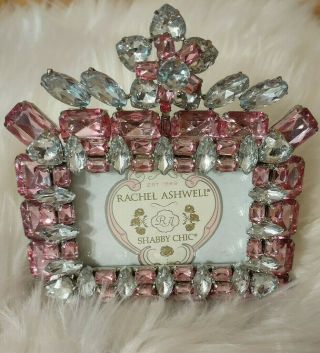 Rare Rachel Ashwell Shabby Chic Olivia Riegel Pink & Crystal Picture Frame Boxed