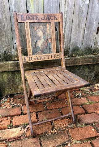 Rare Lone Jack Cigarettes Folding Advertising Chair,  Trade Sign, 2