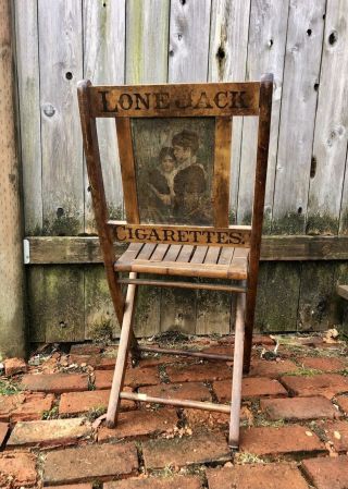 Rare Lone Jack Cigarettes Folding Advertising Chair,  Trade Sign, 4
