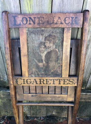Rare Lone Jack Cigarettes Folding Advertising Chair,  Trade Sign, 5