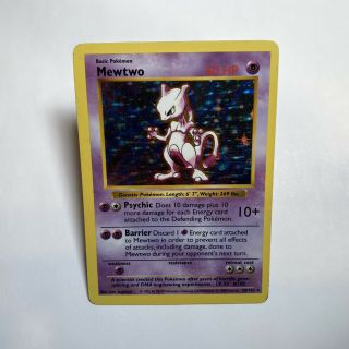 Pokemon First Edition Mewtwo Shadowless Base Set Card Holo Rare 10/102