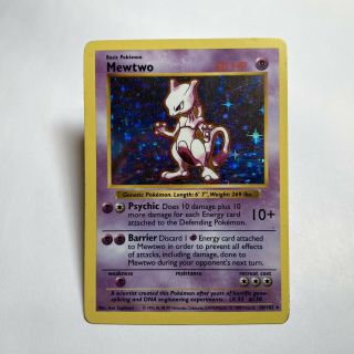 Pokemon First Edition MEWTWO Shadowless Base Set Card Holo RARE 10/102 2